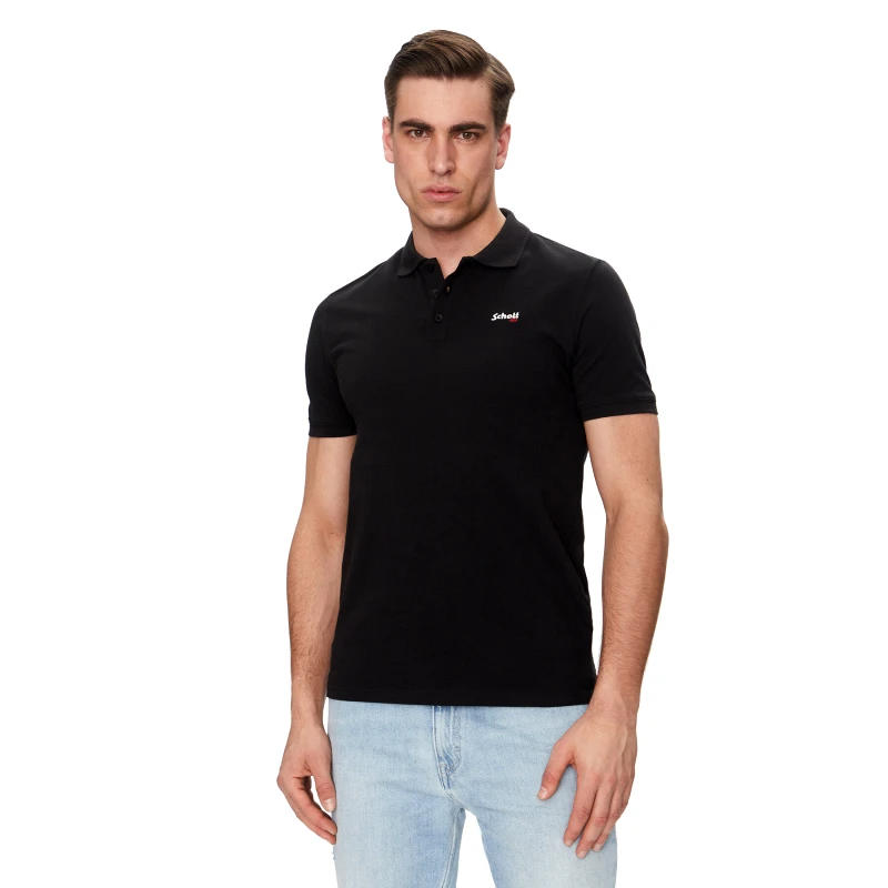 Schott NYC Schott NYC Polo PSCASUAL Μαύρο Regular Fit
