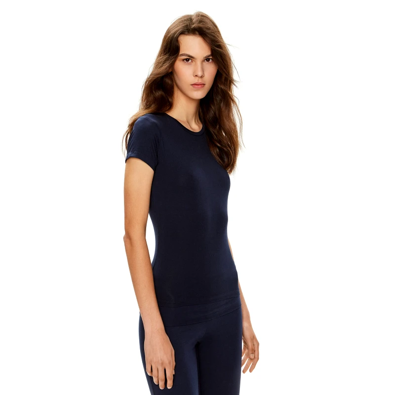 Gina Tricot Gina Tricot T-Shirt 21287 Σκούρο μπλε Slim Fit