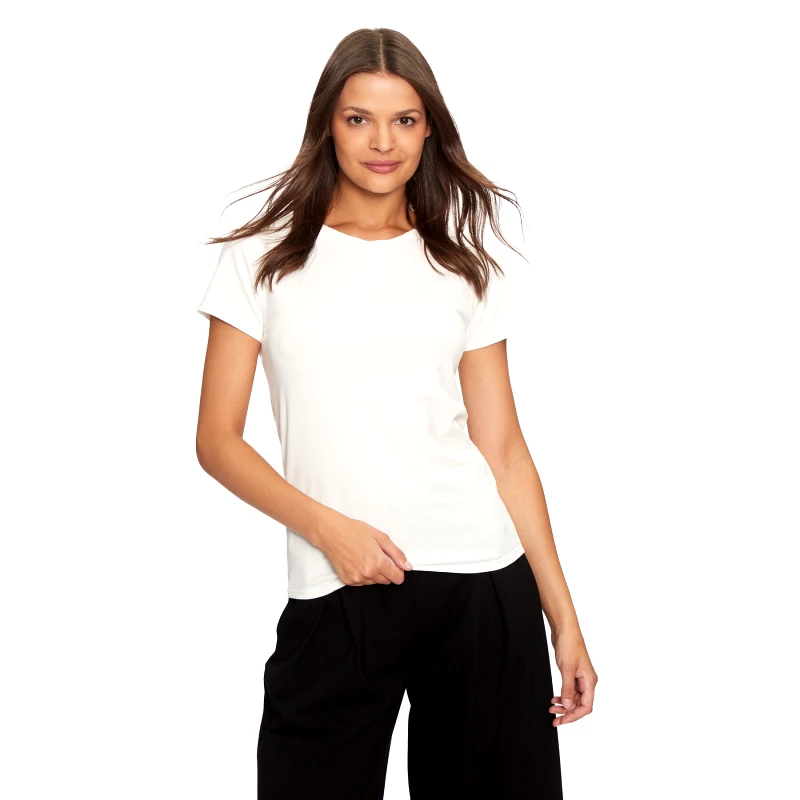 Deha Deha T-Shirt A00150 Εκρού Regular Fit