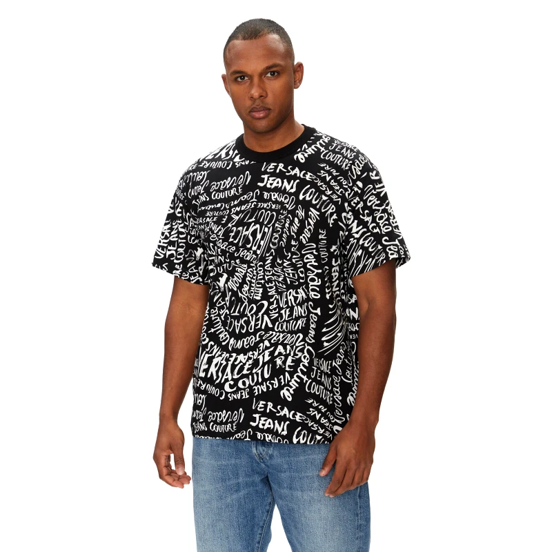 Versace Jeans Couture Versace Jeans Couture T-Shirt 78GAH6R0 Μαύρο Regular Fit