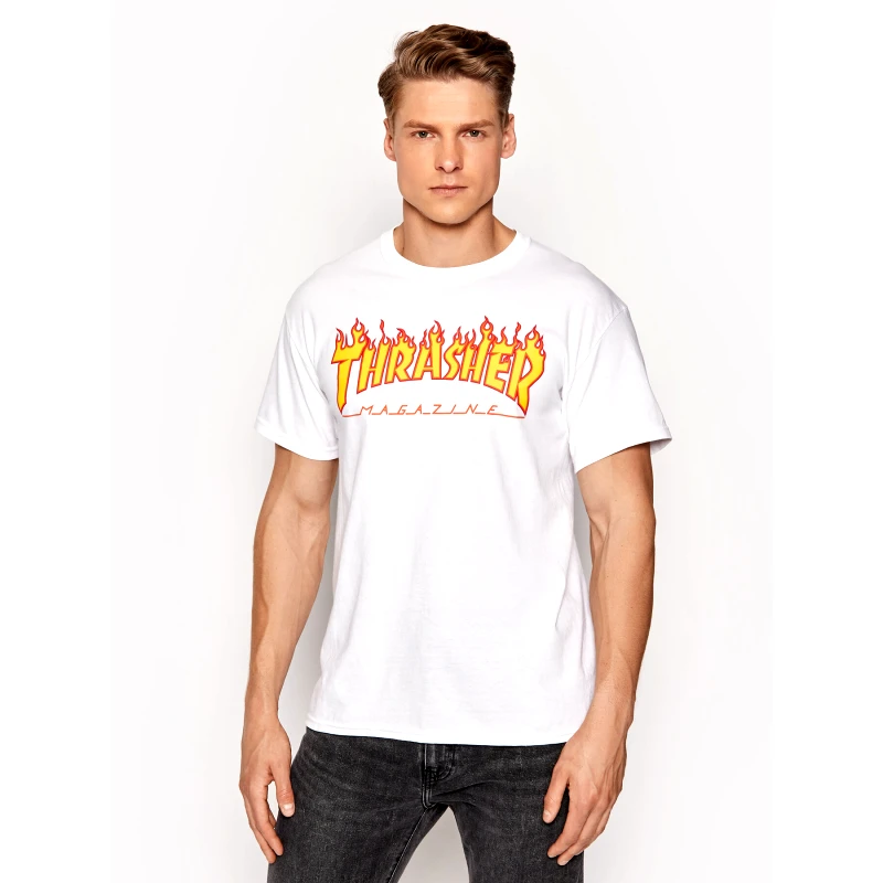 Thrasher Thrasher T-Shirt Flame Λευκό Regular Fit