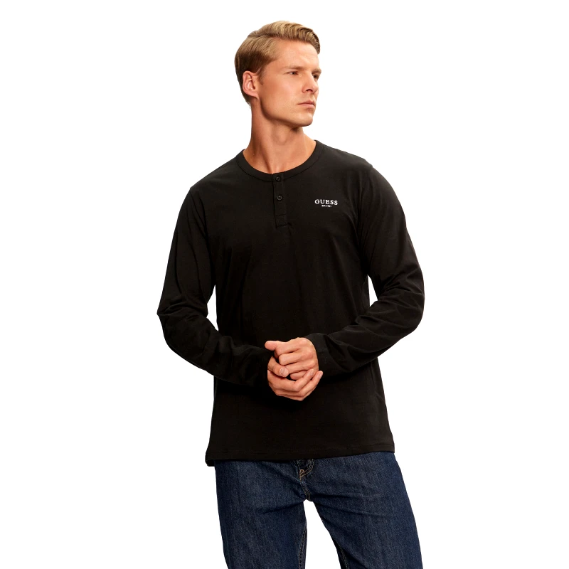 Guess Guess Μπλούζα πιτζάμας U4YP30 KCAM1 Μαύρο Regular Fit