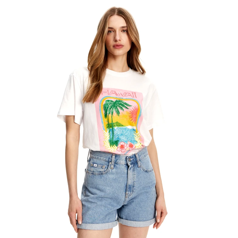 Roxy Roxy T-Shirt ERJZT05899 Λευκό Relaxed Fit
