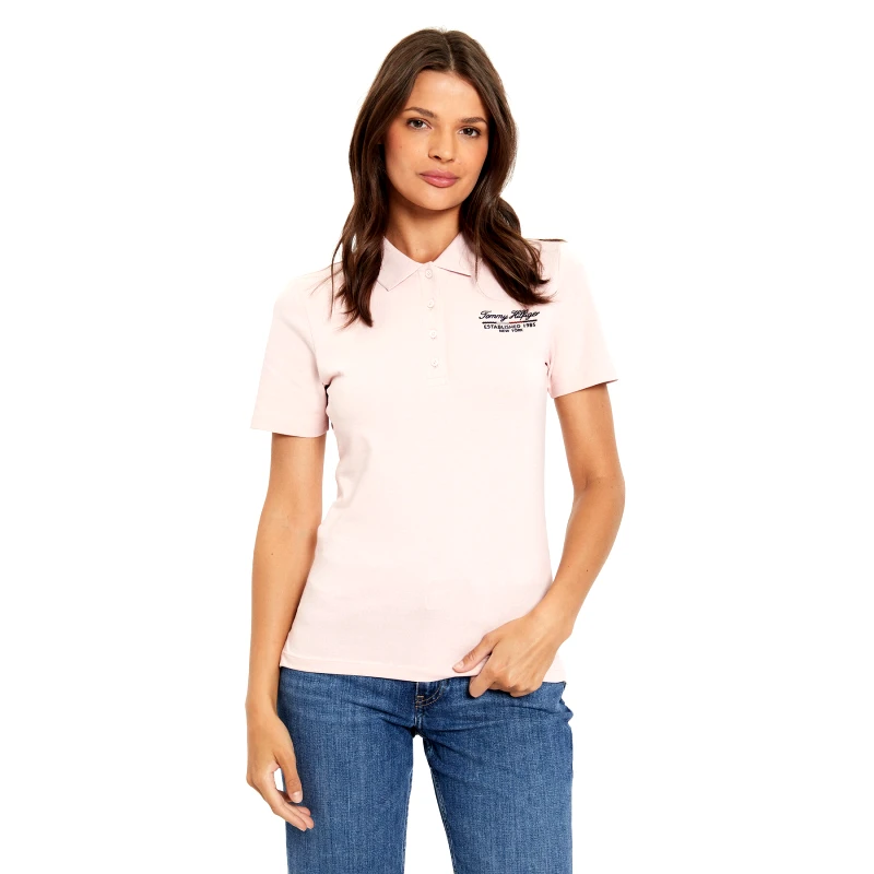 Tommy Hilfiger Tommy Hilfiger Polo Script WW0WW43624 Ροζ Slim Fit