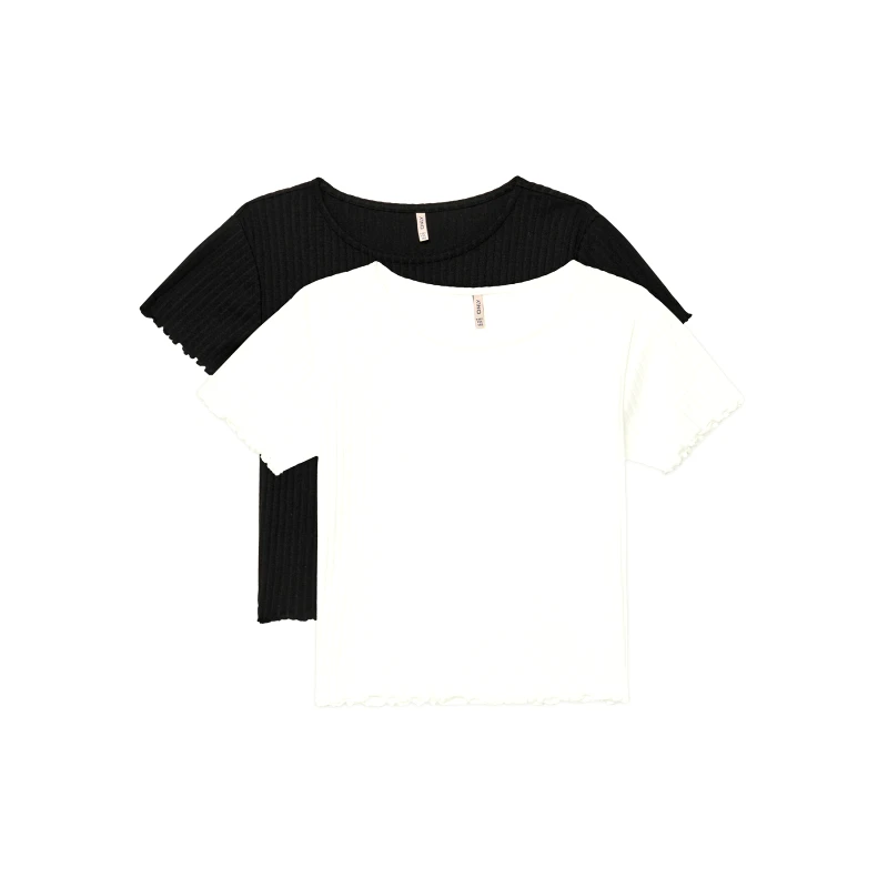 Kids ONLY Kids ONLY Σετ 2 T-Shirts Nella 15350065 Μαύρο Slim Fit