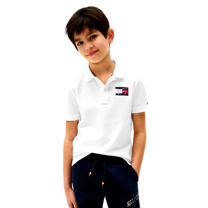 Tommy Hilfiger Tommy Hilfiger Polo Script Flag Logo KB0KB09711 Λευκό Regular Fit