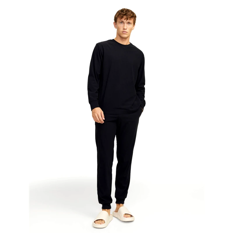 Jack & Jones Jack & Jones Πιτζάμα Solid 12268536 Μαύρο Loose Fit