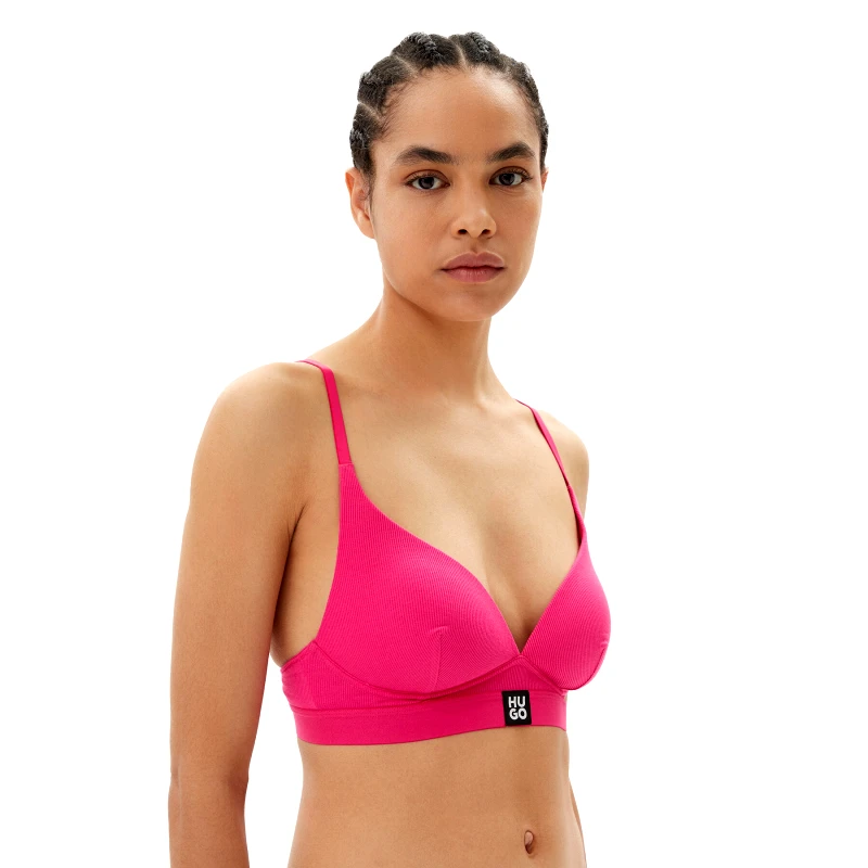 HUGO HUGO Σουτιέν χωρίς μπανέλα Triangle Padded Rib 50539983 Ροζ