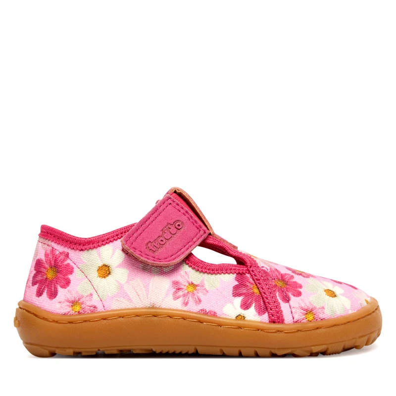 Froddo Παντόφλες Σπιτιού Froddo Barefoot Canvas T-Bar G1700439-4 M Ροζ