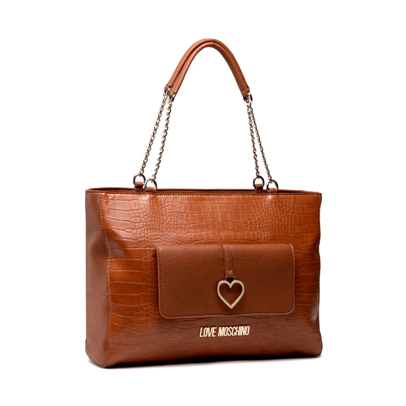 LOVE MOSCHINO Τσάντα ώμου ταμπά με χρυσή αλυσίδα