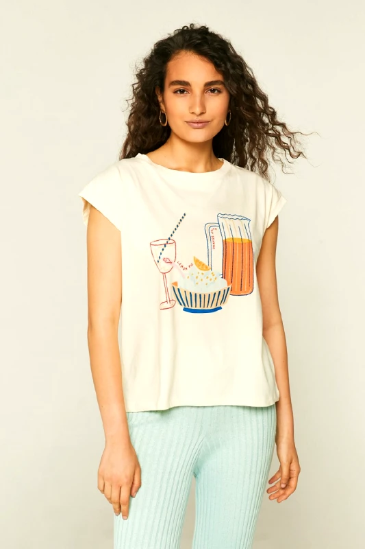 COMPANIA FANTASTICA T-shirt αμάνικο με στάμπα