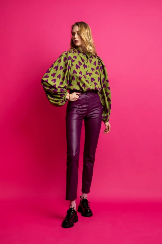 MOUTAKI Παντελόνι δερματίνη στενό