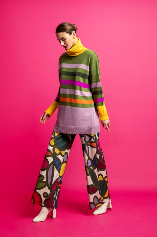 MOUTAKI Πουλόβερ με ζιβάγκο και ρίγες