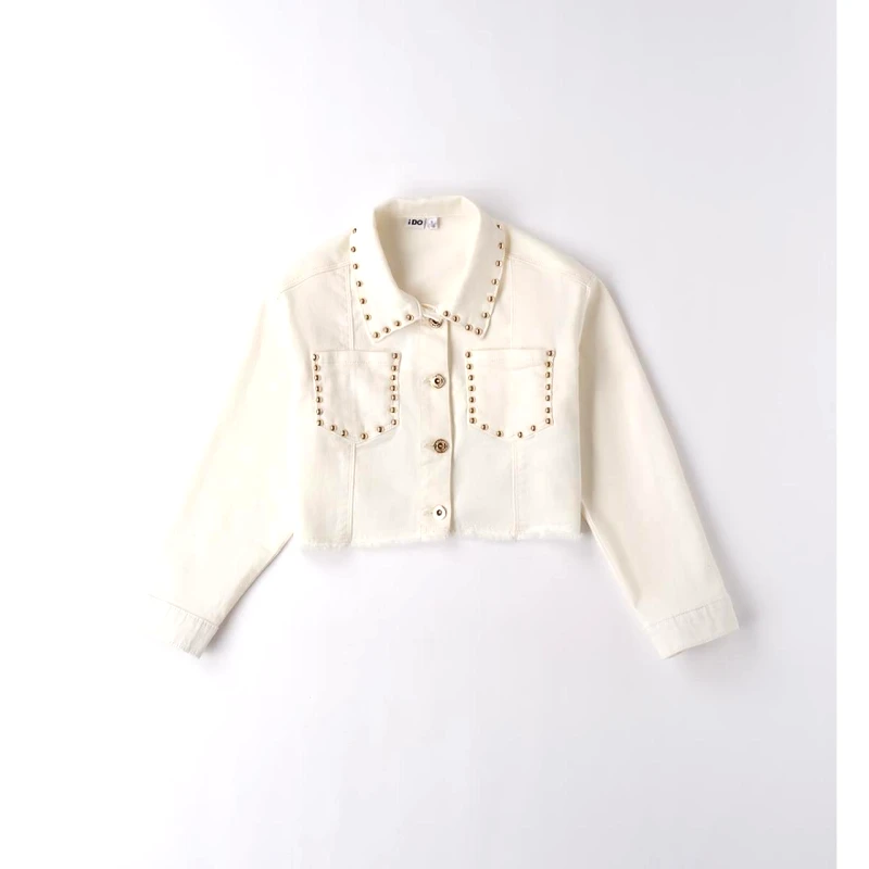 I DO Μπουφάν τζιν crop κορίτσι I DO-4.B837/00-0112-White