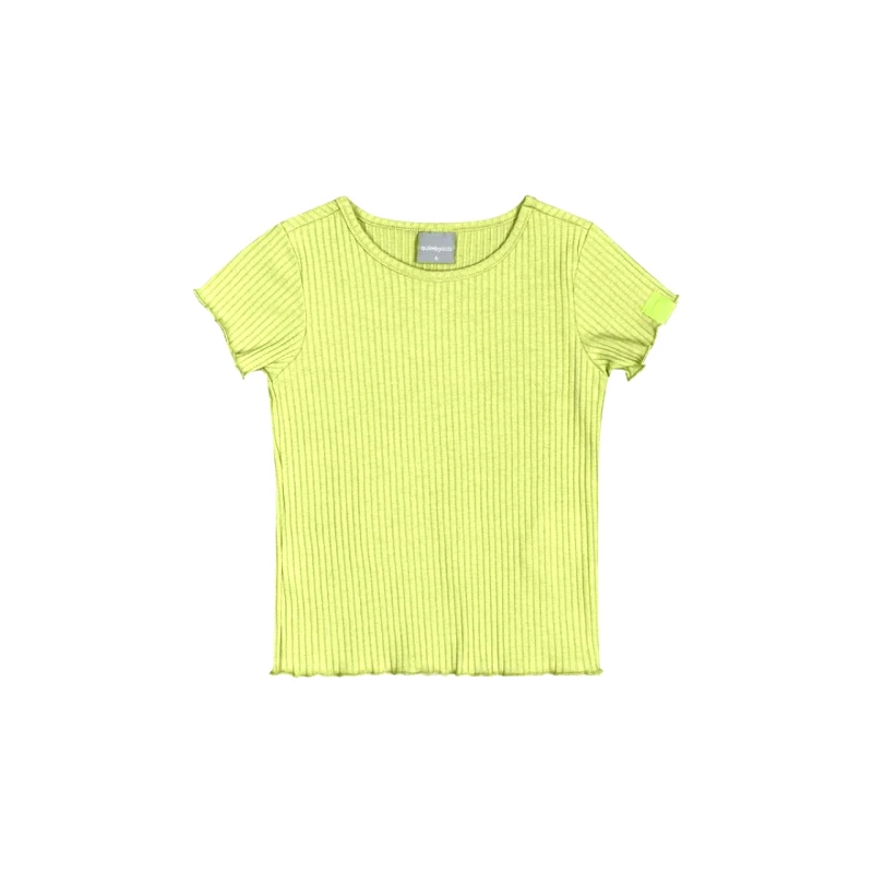 Quimby Kids Μπλούζα μακό ριμπ κορίτσι Quimby Kids-0801-30298-Lime