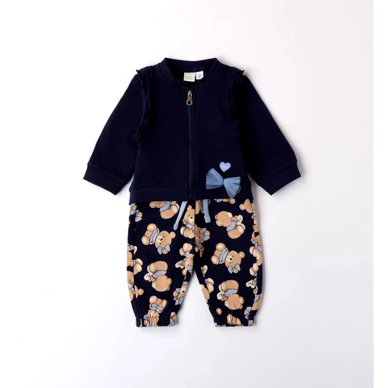 I DO Σετ φούτερ μπεμπέ κορίτσι I DO-4.A252-3558-Navy