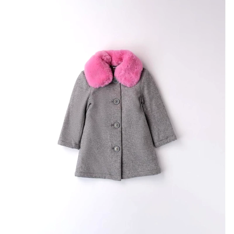 I DO Παλτό μακρύ κορίτσι I DO-4.A633-8970-Grey