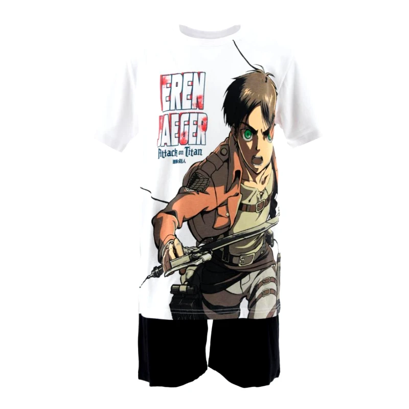 SUPER HEROES Πιτζάμα μακό αγόρι anime Attack On Titan-EX2059-WHITE