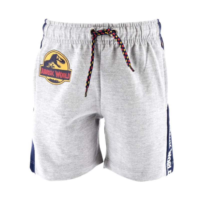 SUPER HEROES Βερμούδα φούτερ αγόρι JURASSIC WORLD-EV1233-LGREY-organic cotton