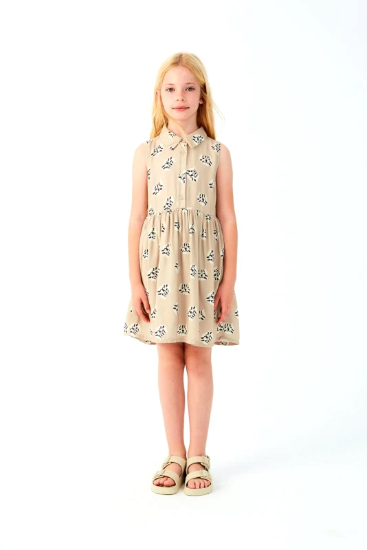 COMPANIA FANTASICA Φόρεμα υφαμάτινο κορίτσι Compania Fantastica-31M/41414-Sand Cat Print