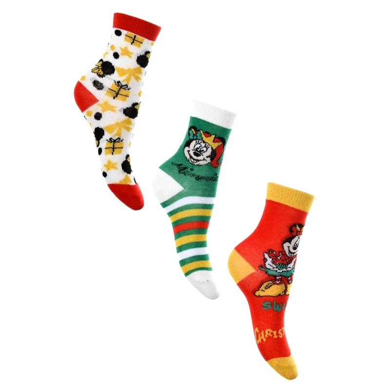 SUPER HEROES Κάλτσες 3 τεμ. unisex Christmas Minnie- Mickey Mouse-VH0687-PACK2-GREEN