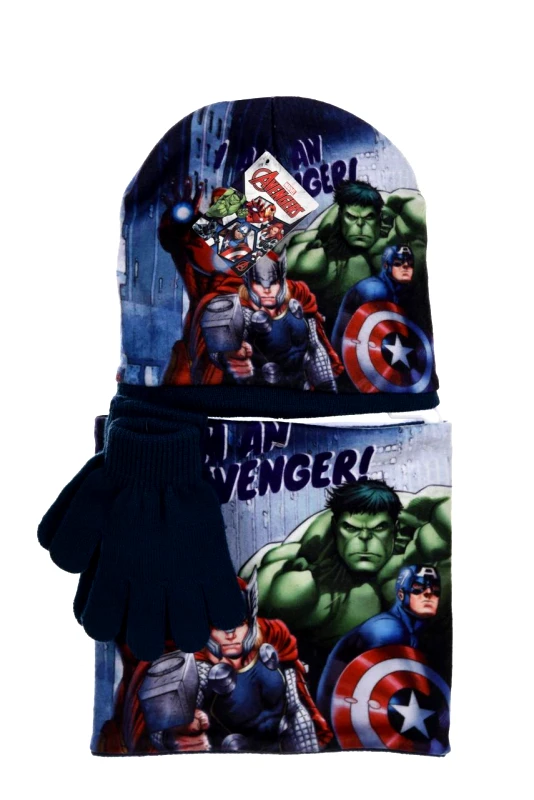 SUPER HEROES Σετ 3 τεμ. σκούφος Avengers -HQ4295-blue