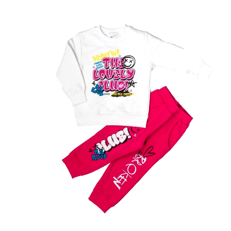 SPARK Σετ φόρμα φούτερ κορίτσι Spark-4635-White