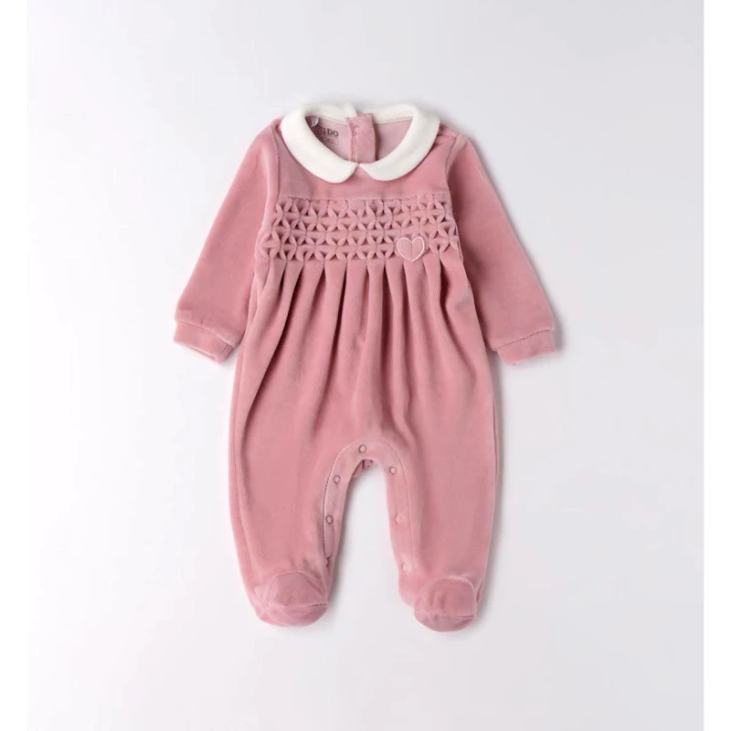 I DO Φορμάκι μπεμπέ βελουτέ κορίτσι I DO-4.F187-2783-Pink