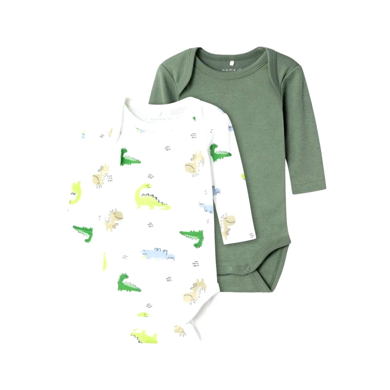 Name it Σετ 2 τεμ. φορμάκια μπεμπέ αγόρι Name it-13227018-Laurel Wreath-organic cotton