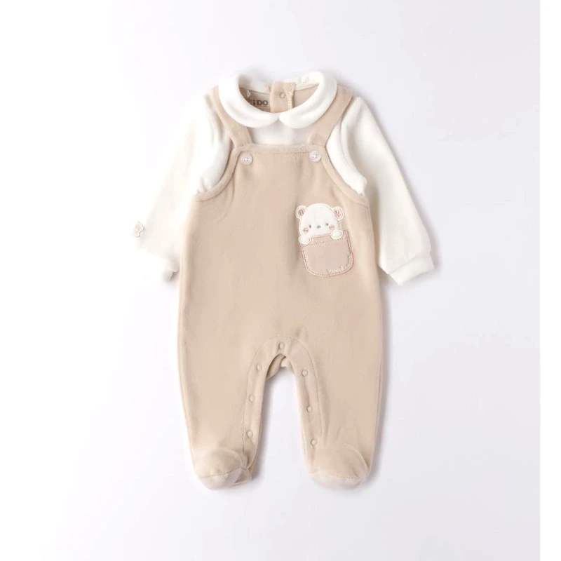 I DO Φορμάκι μπεμπέ βελουτέ αγόρι I DO-4.F158-0164-Beige