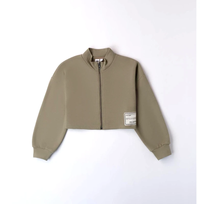 I DO Ζακέτα φούτερ crop κορίτσι I DO-4.A853-Green