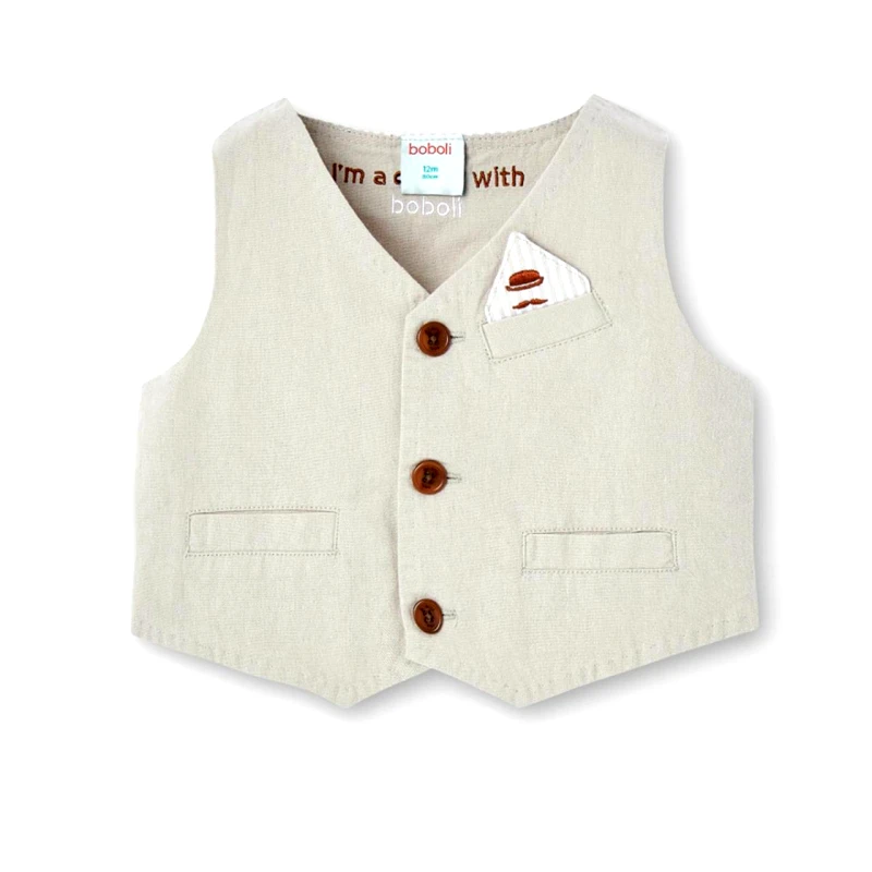 BOBOLI Γιλέκο μπεμπέ αγόρι Boboli-716149-7372-Beige