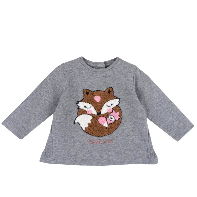 Chicco Μπλούζα μπεμπέ κορίτσι CHICCO-67471-091-GREY