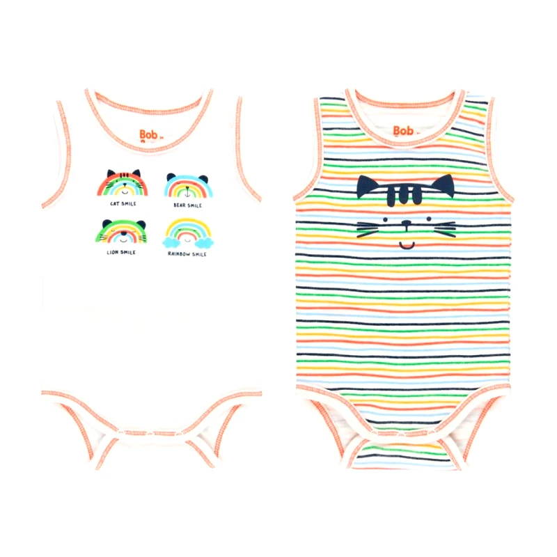 BOB & OLI Σετ 2 τεμ. φορμάκια μπεμπέ αγόρι Bob & Oli-21B208-1100-White-organic cotton