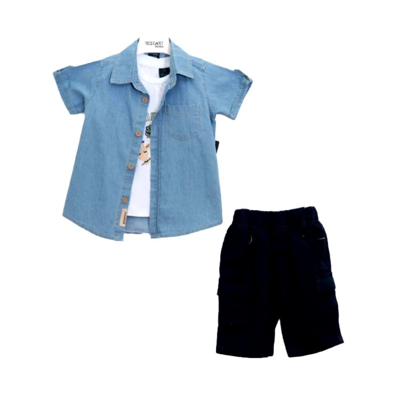 RESTART Σετ 3 τεμαχίων αγόρι Restart-25/10259-Blue