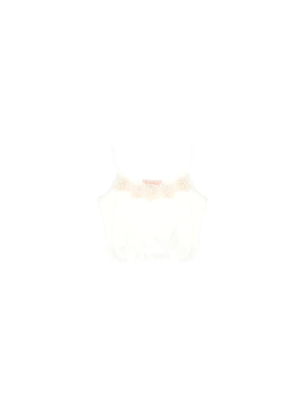 Please Μπλούζα crop κορίτσι PLEASE-MO09030G383102-WHITE
