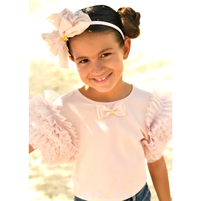 Angel's Face Στέκα μαλλιών Angel's Face-Gladys Sparkle Tulle Headband-Sweet Blush
