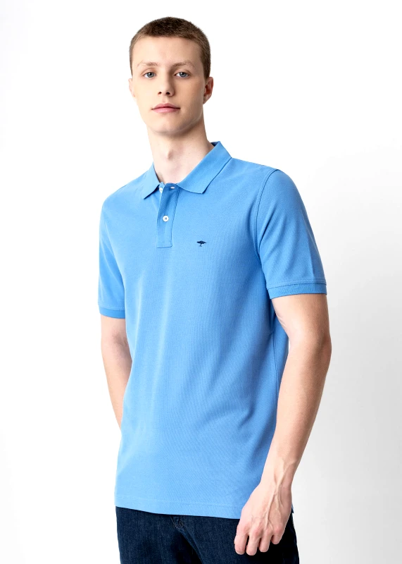 Fynch Hatton Fynch Hatton Polo Μπλούζα της σειράς Supima Cotton - 1413 1700 604 Crystal Blue