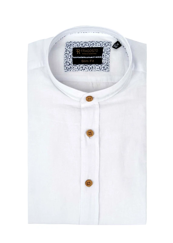 Fragosto Fragosto Λινό Πουκάμισο της σειράς Exclusive - FR120001 01 White