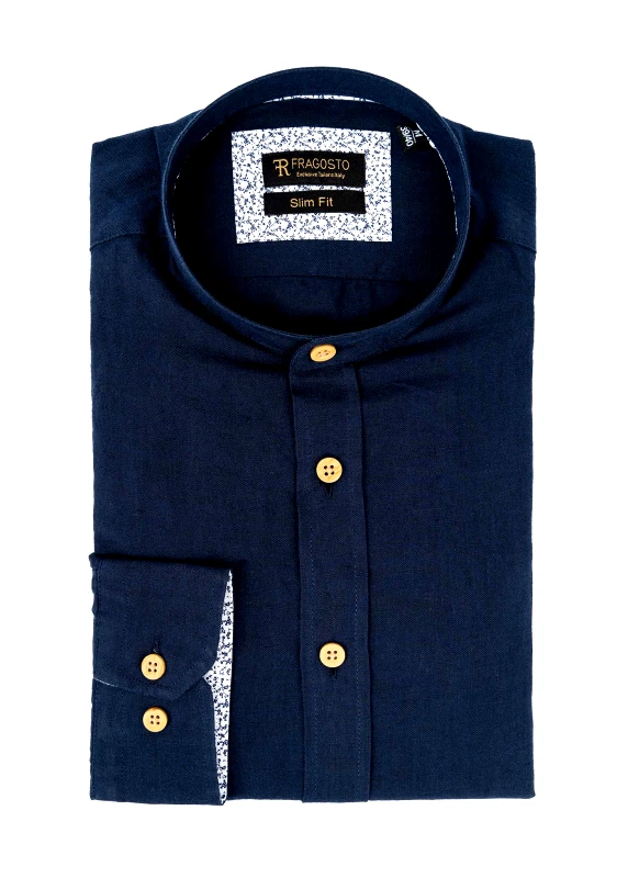 Fragosto Fragosto Λινό Πουκάμισο της σειράς Exclusive - FR120001 06 Navy