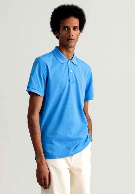 Gant GANT Pique Polo Μπλούζα της σειράς Original - 2201 471 Day Blue