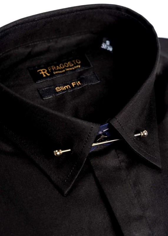 Fragosto Fragosto Πουκάμισο σε Slim γραμμή - 21SS21 990 Black