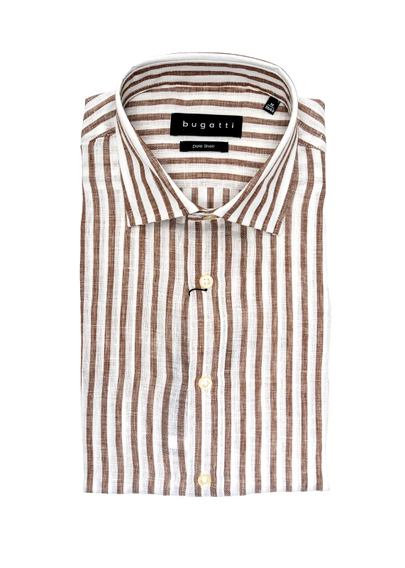 Bugatti Sportswear Bugatti Λινό Πουκάμισο της σειράς Linen - 9150 78901C 70 Brown