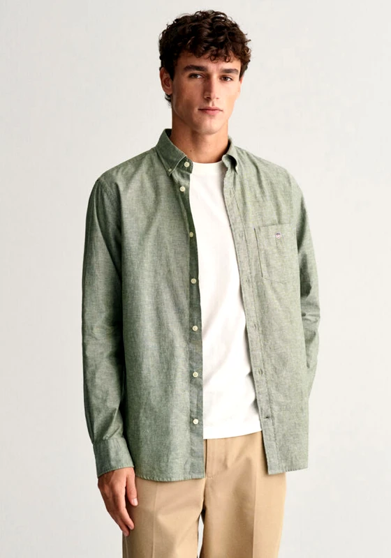 Gant GANT Πουκάμισο της σειράς Linen - 3240100 313 Pine Green