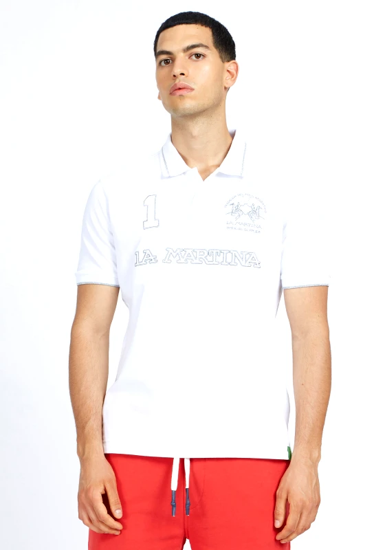 La Martina La Martina Polo της σειράς Man Polo - VMP306 PK001 B0621 Optic White