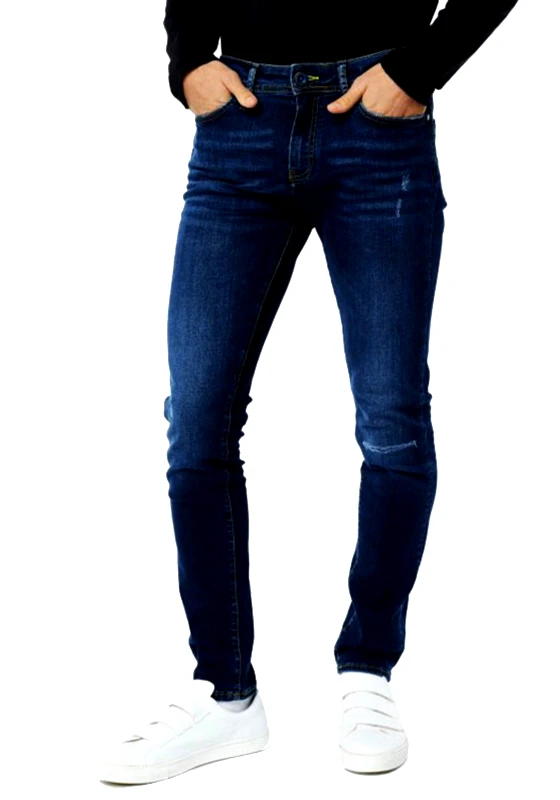Gas Ανδρικό Jean Tasche Sax Zip σε Skinny γραμμή - Blue WQ84