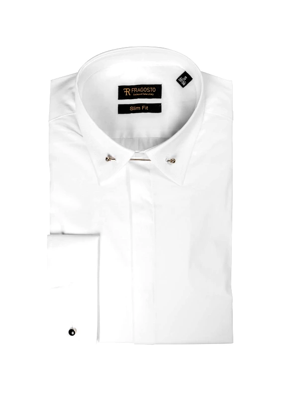 Fragosto Fragosto Πουκάμισο σε Slim γραμμή - 21SS21 10 White