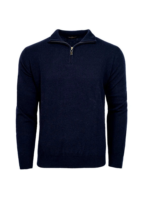Malagrida Half Zip Mπλούζα σε κλασσική γραμμή - 10 5140 - 407 Blue