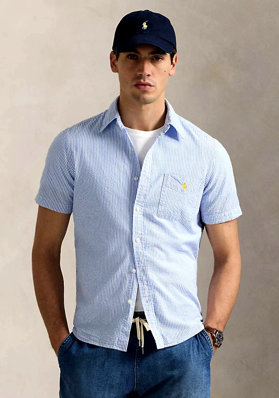 Polo Ralph Lauren Polo Ralph Lauren Πουκάμισο της σειράς Striped Seersucker - 710906574 002 Blue