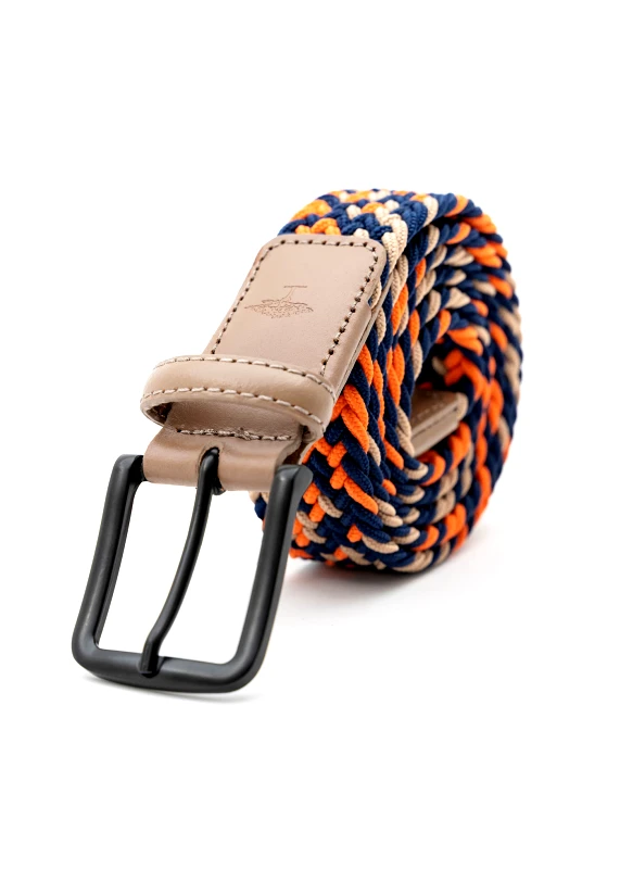 Fynch Hatton Fynch Hatton Ζώνη της σειράς Braided - FM4009 H4507 4933 Dark Blue Orange